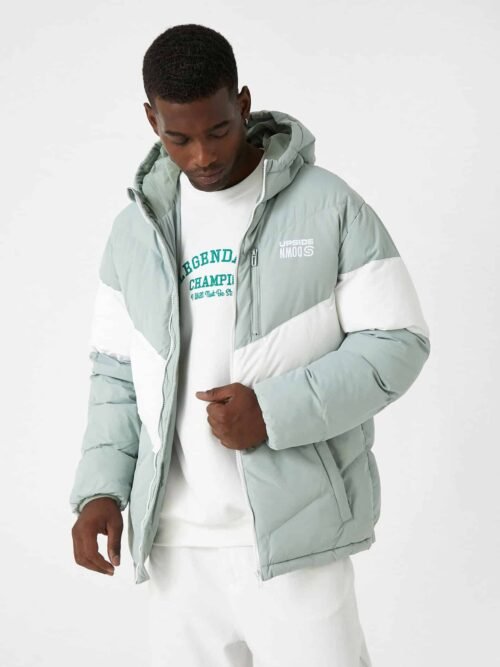 Hooded Inflatable Coat Printed Waterproof