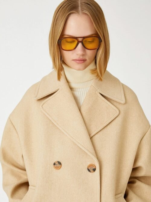 Midi Length Cachet Coat Double Breasted Buttoned