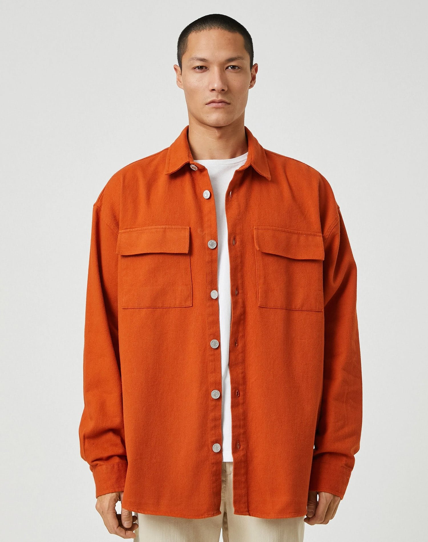 Basic Shirt Classic Collar Buttoned Pocket Detailed - Görsel 3